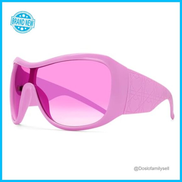 Oversized Wrap Around Sunglasses Retro Y2K Funky Shield UV Protection